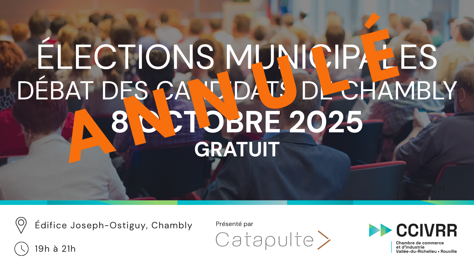 La CCIVRR annule le débat de Chambly après le désistement d’un des deux candidats - CCIVRR La CCIVRR annule le débat de Chambly après le désistement d’un des deux candidats - CCIVRR
